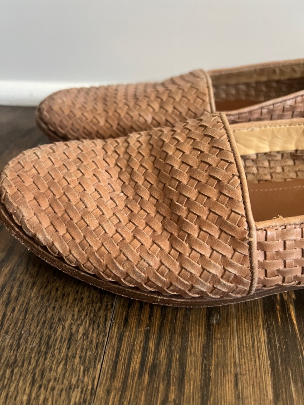 Nisolo | (8) Mara Woven Leather Slip On Flats in Almond - Picture 6 of 9